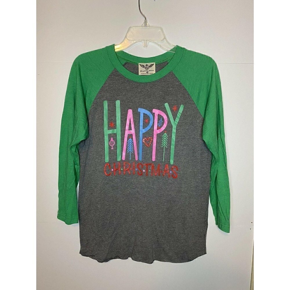 Atx Mafia Women's Size Small Happy Christmas T-Shirt Top Holiday Soft EUC